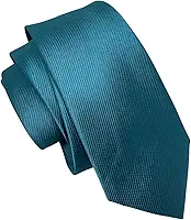 Gravata Azul Turquesa/Petróleo Semi Slim Adulto Padrinhos