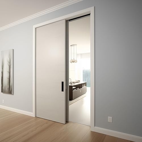 Miniatura 7 de Juego de herrajes para puerta corrediza de armario de 48 pulgadas4 pies, riel de puerta corrediza de aluminio para armario y accesorios para 2