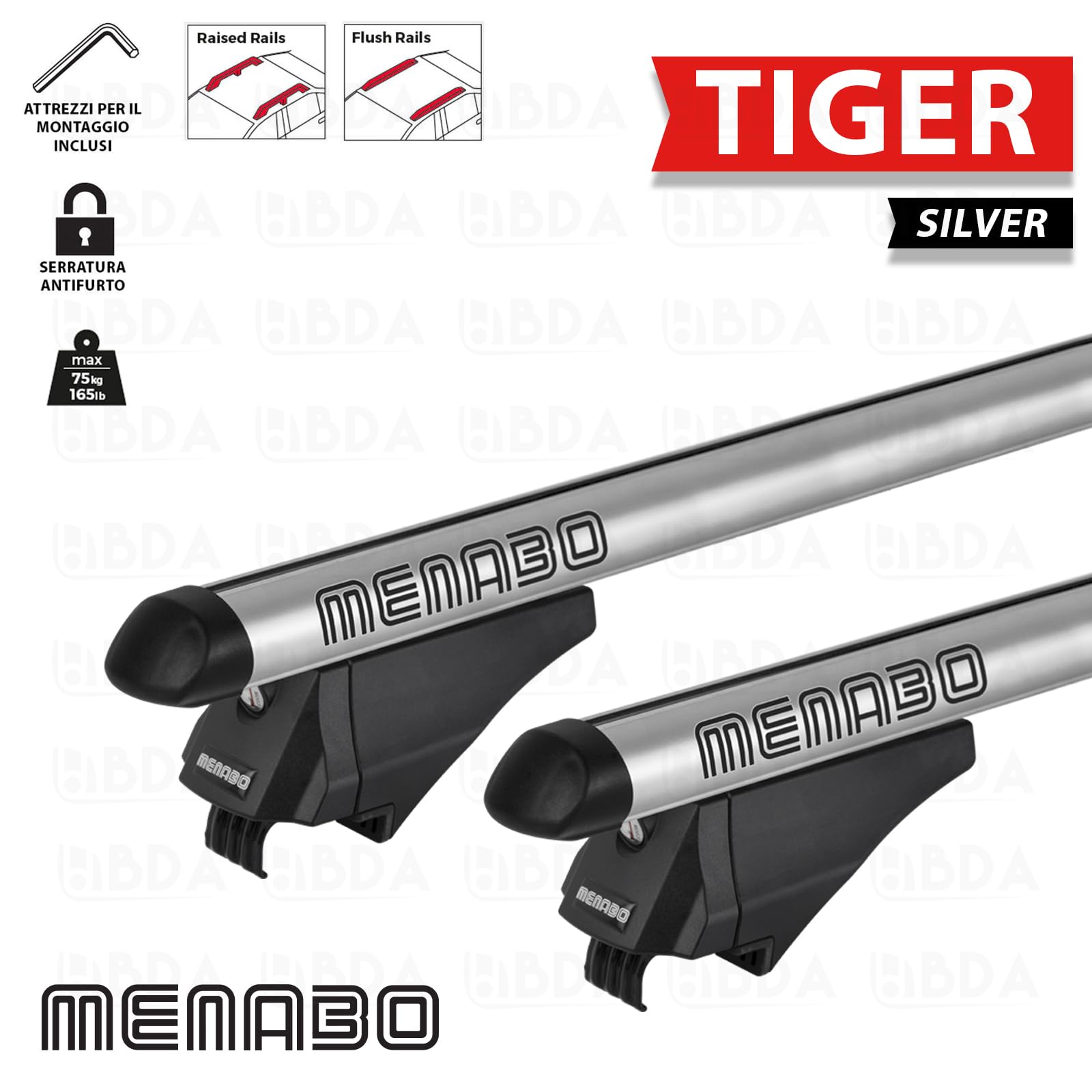BARRE AUTO PORTATUTTO MENAB PER DR 6.0/EVO 6 DAL 2022 120 SILVER ANTIFURTO