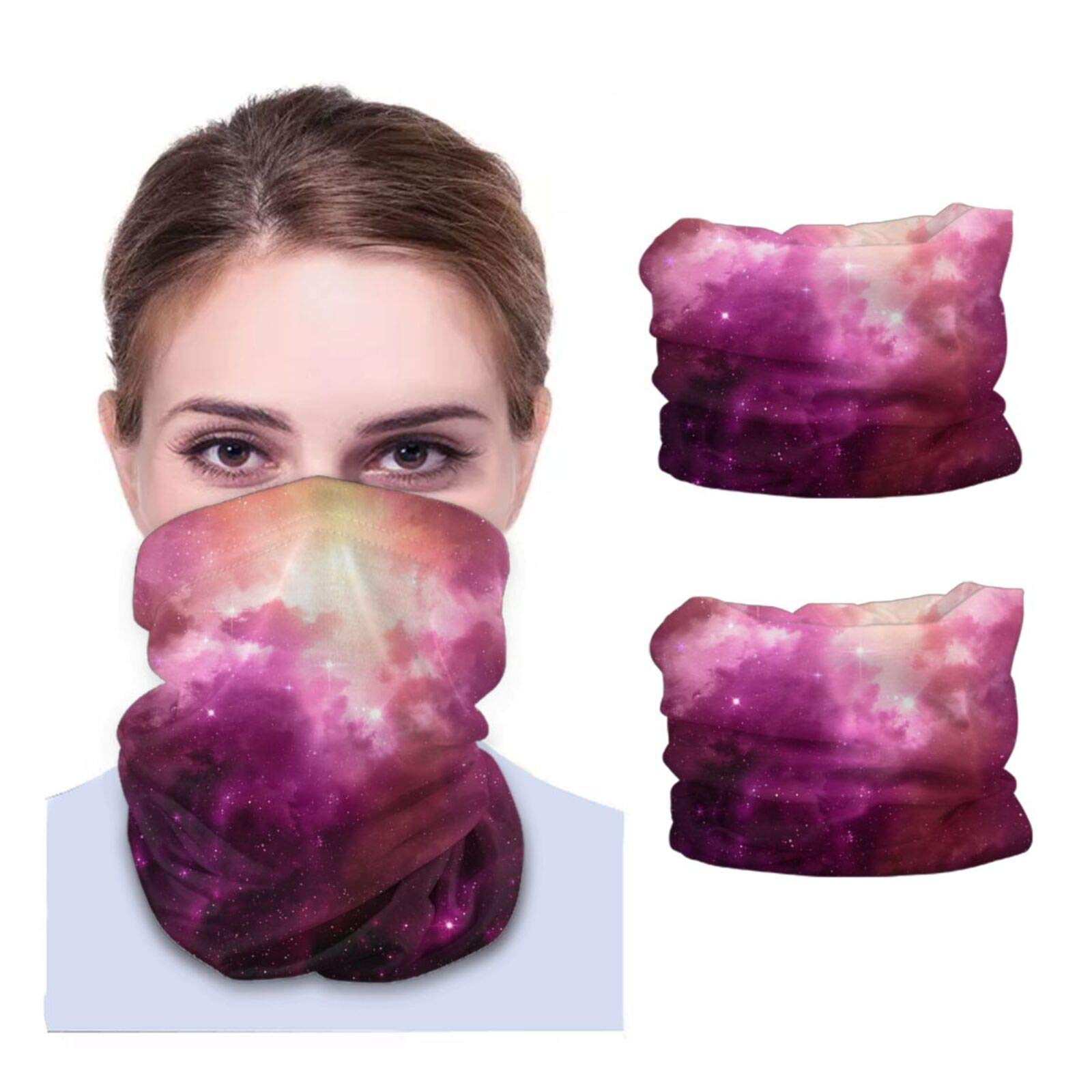 2 PCS Unisex and Ever-Changing Turban Balaclava NASA Nebula Vsuitable for Outdoor Sports