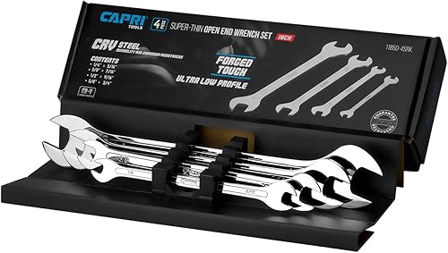 Miniatura 9 de Capri Tools Juego de llaves de extremo abierto superfinas con soporte para llaves, métricas, de 6 a 1.102 in, 12 piezas