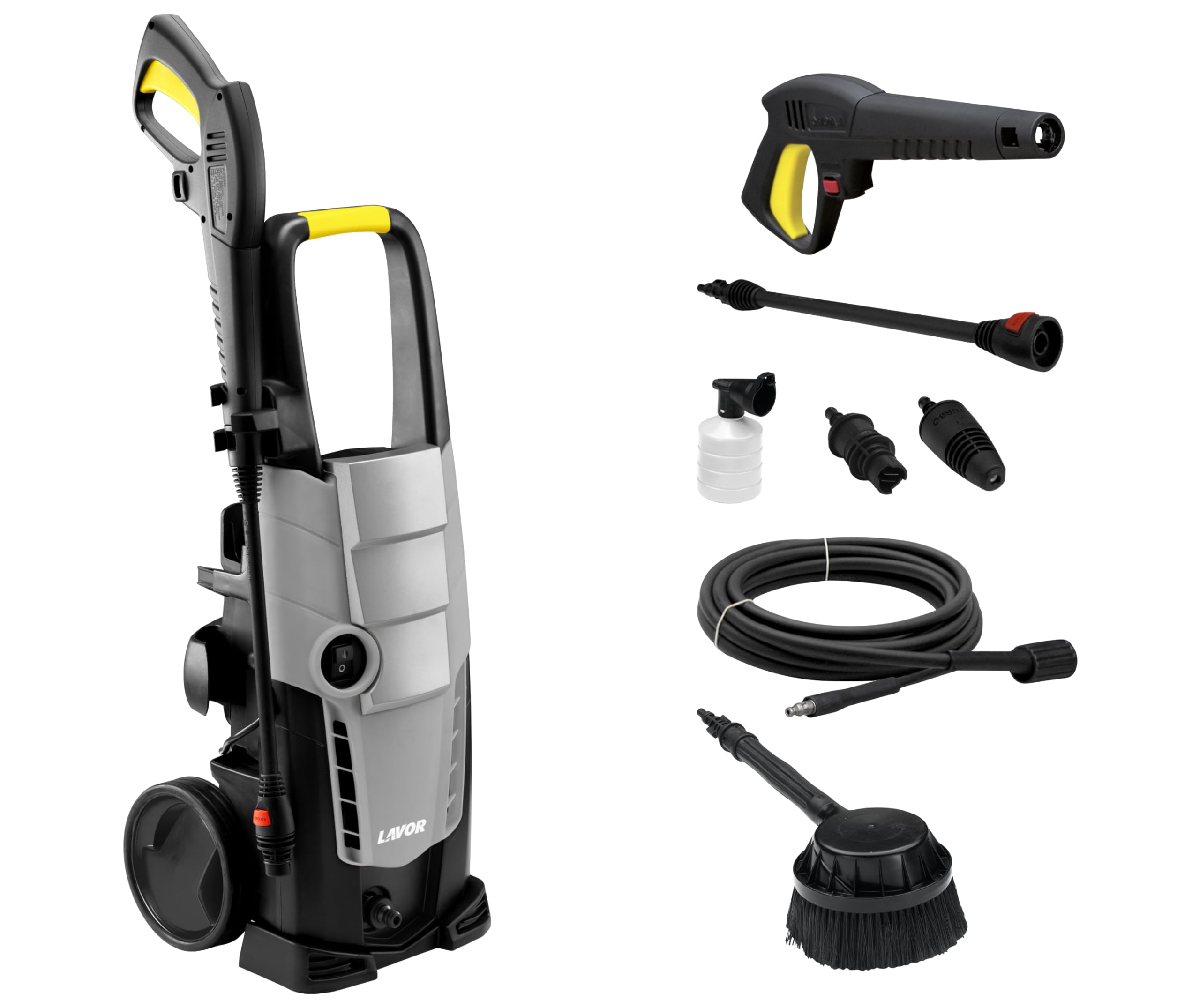 Lavor Hidrolimpiadora de agua fría GALAXY 140 GL con Cepillo Rotante, Presión max 140 bar, Caudal max 450 litros por hora, Motor 1900 Watt