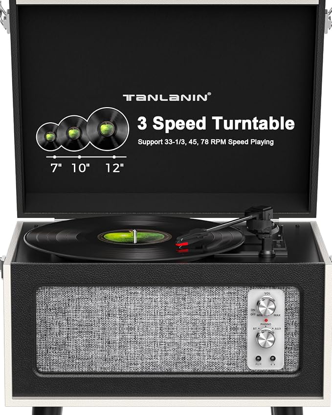 Tocadiscos Retro Negro con Bluetooth y USB de 78 RPM miniatura 7