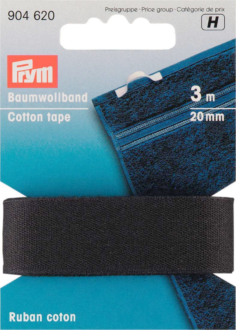 Prym Black 904620 3 M 20 Mm Cotton Tape,