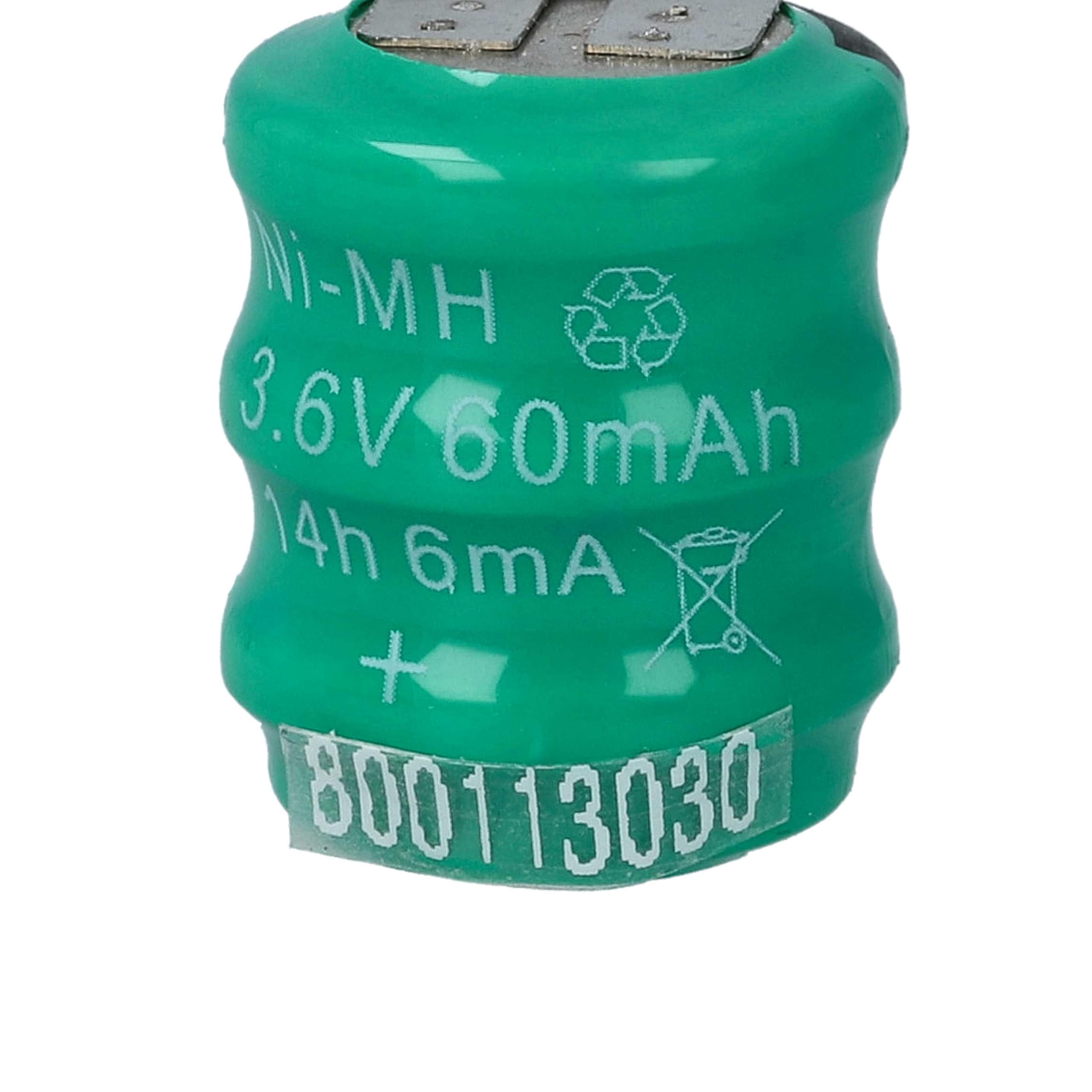 vhbw Wymienna bateria guzikowa 100x NiMH kompatybilna z Kinetic MH80B3AL3 (80 mAh, 3,6 V, NiMH)