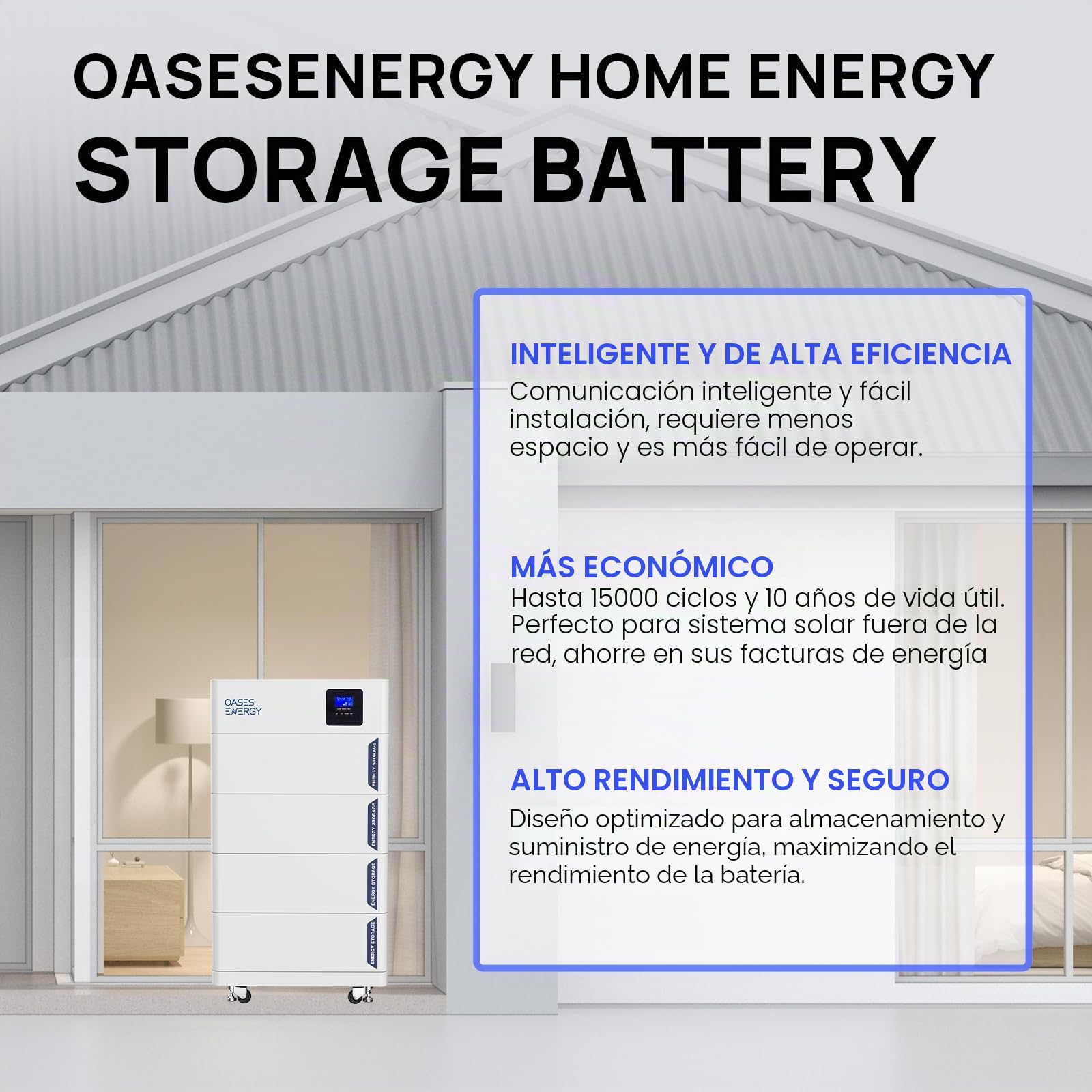 LiFePO4 - Batería de litio de 48 V y 200 Ah con inversor de 5 kW, memoria de batería apilable de 10 kWh, ampliabilidad modular, ideal para almacenamiento de PVC, almacenamiento solar, PV,