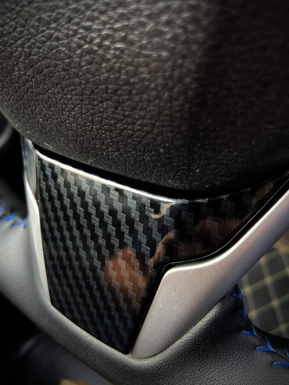 Carbon Fiber Grain Steering Wheel Cover Trim Sticker Car Interior Panel for Honda 10th Gen Civic 2016 2017 2018 2019 2020