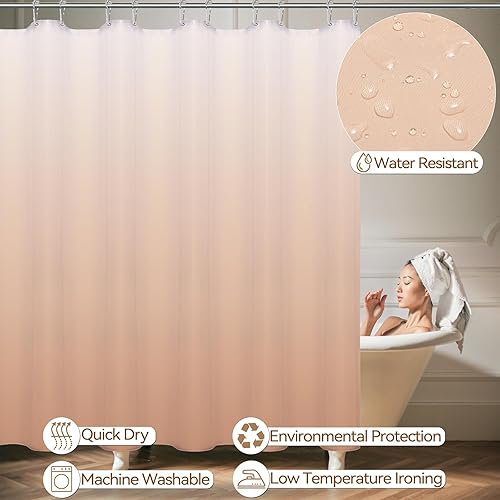 Miniatura 5 de Juego de accesorios de baño blancos con cortina de ducha Ombre