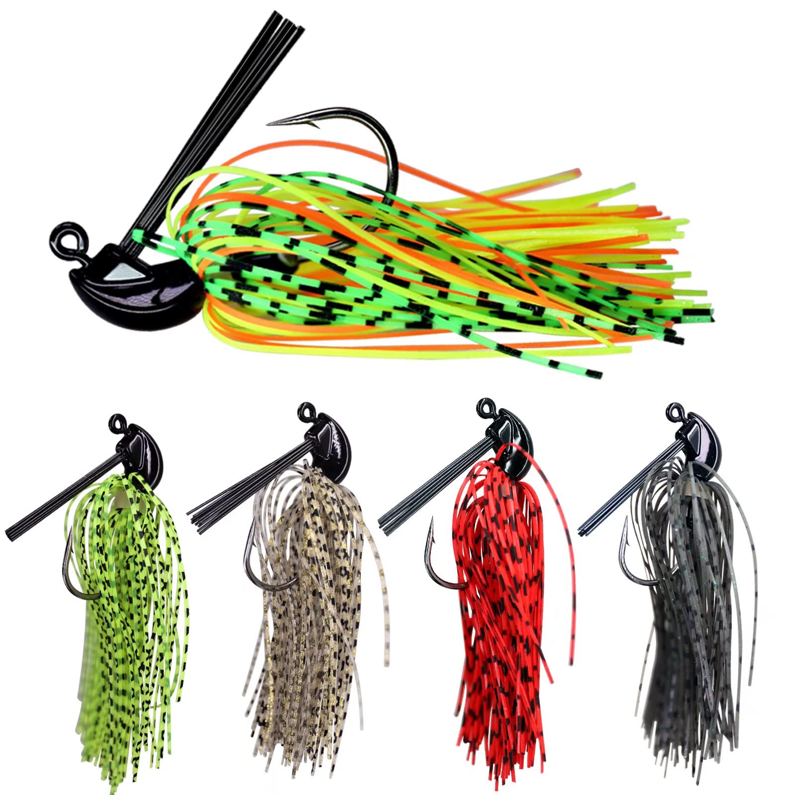 THKFISH Señuelos de Pesca Plantillas de Pesca Anzuelos de Pesca Kit de Plantillas de Pesca de lubina 5g 7g 10g 12g 14g 15g 16g 5piezas,Pesca Jigs-Sonajeros 10 Pares