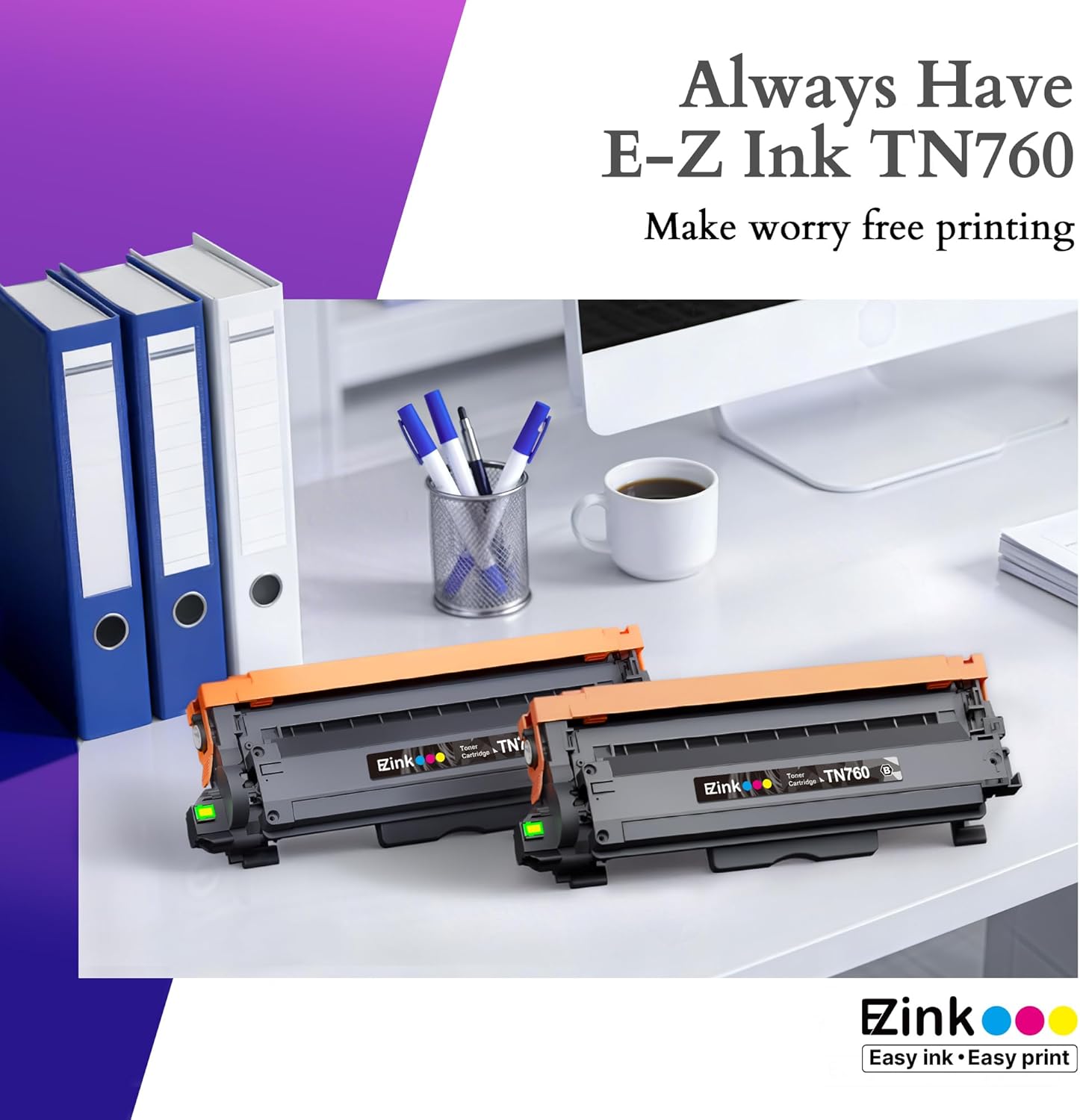 E-Z Ink TN760 Toner for Brother Printer Compatible for Brother TN-760 TN730 TN-730 Toner Cartridges to Use with MFC-L2710DW MFC-L2750DW HL-L2350DW HL-L2370DW HL-L2395DW L2390DW DCP-L2550DW (2 Black)