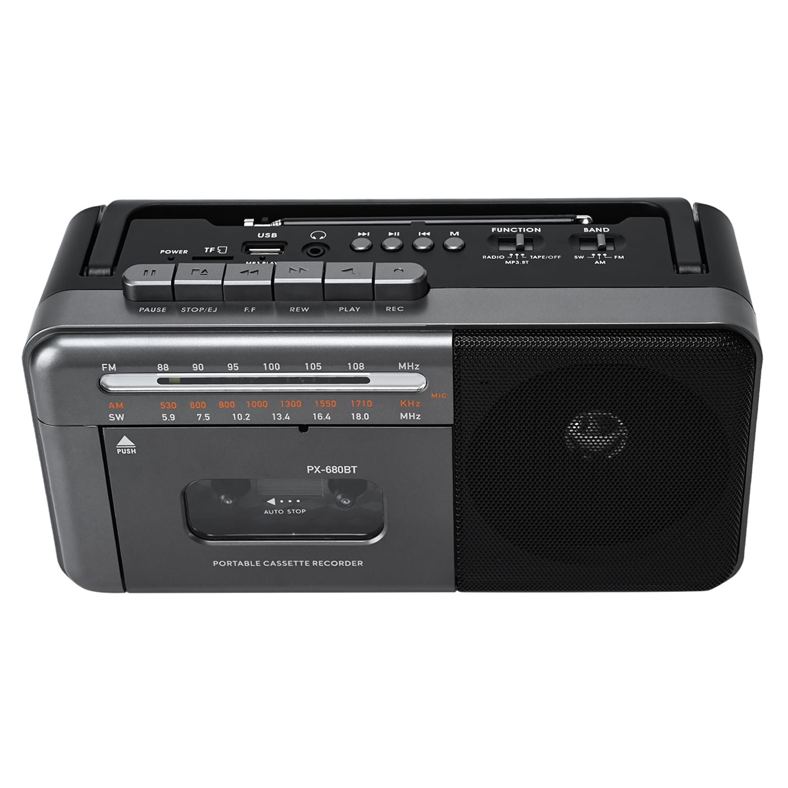Portable Cassette Tape Player Recorder,AM/FM/SW Radio Stereo With Bluetooth,USB/SD, Big 10W