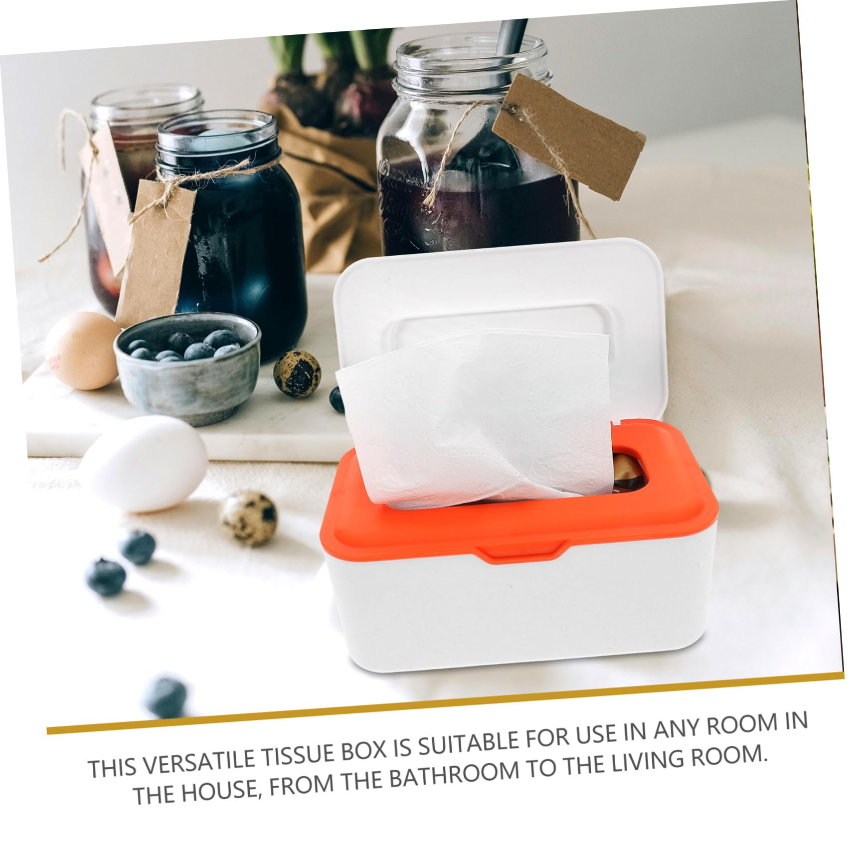 Yardwe Boîte à Lingettes Humides Lot de 2 Pièces avec Couvercle Étanche en PP, Distributeur de Mouchoirs Élégant et Scellé pour Salle de Bain et Usage Domestique