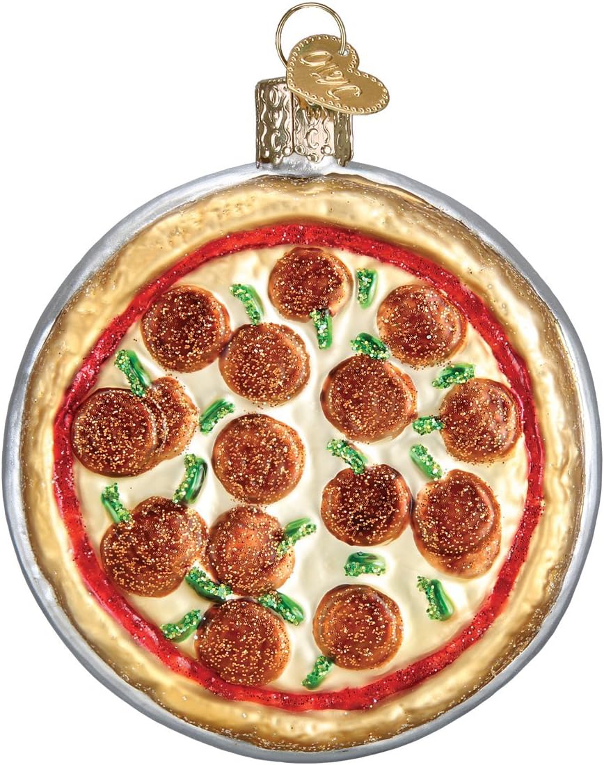 Old World Christmas Ornaments: Various Foods Glass Blown Ornaments for Christmas Tree, Pizza Pie