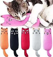 Legendog 5-Pack Bite-Resistant Catnip Mice Toys for Cats - Cartoon Teething Chew Toys with Natural Catnip