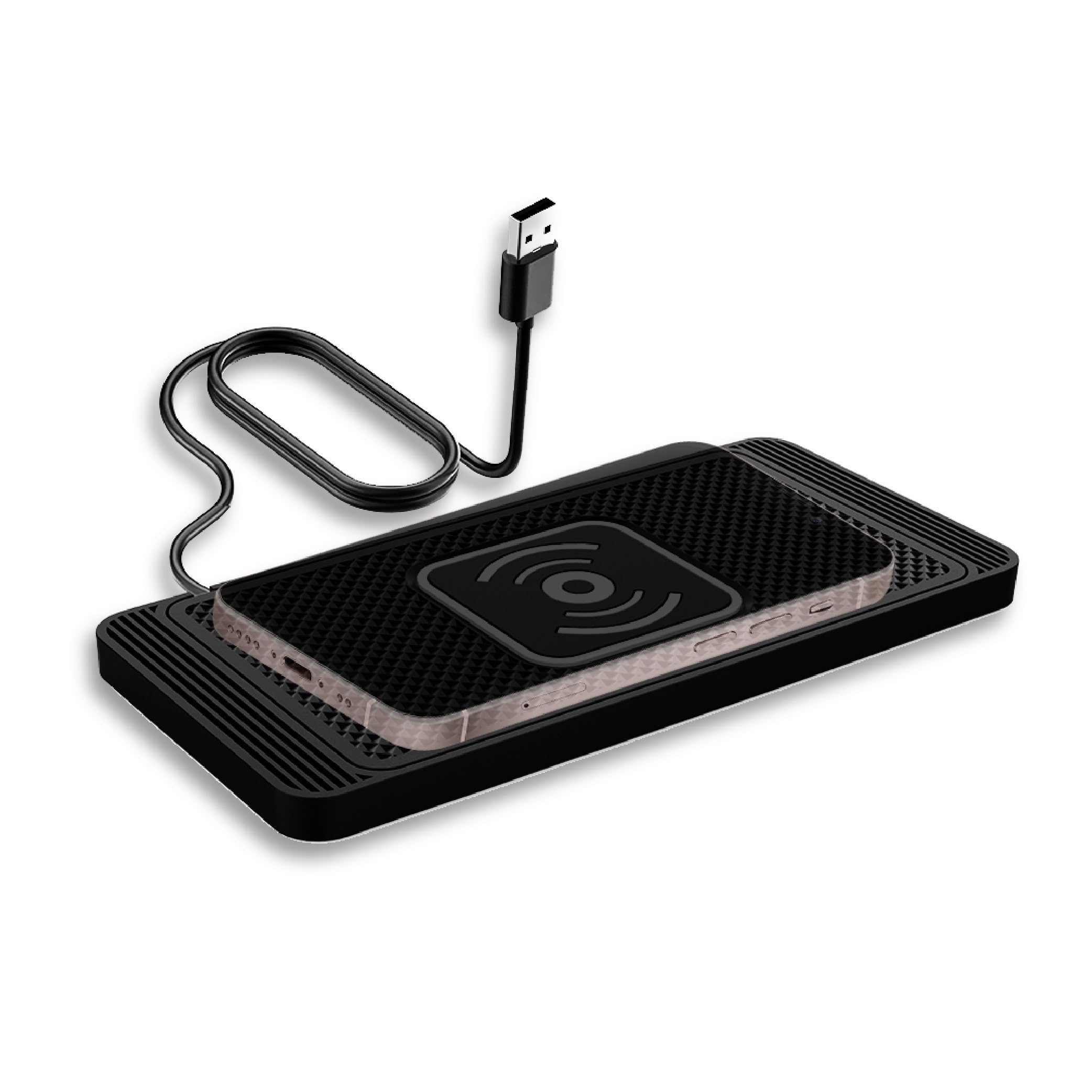 JUZELY Car Wireless Charger Pad for SsangYong Tivoli XLV Musso Chairman, Non-Slip Wireless Charging Pad Car Charger,Cuttable,Car Charger Pad for Various Smartphones,A-USB