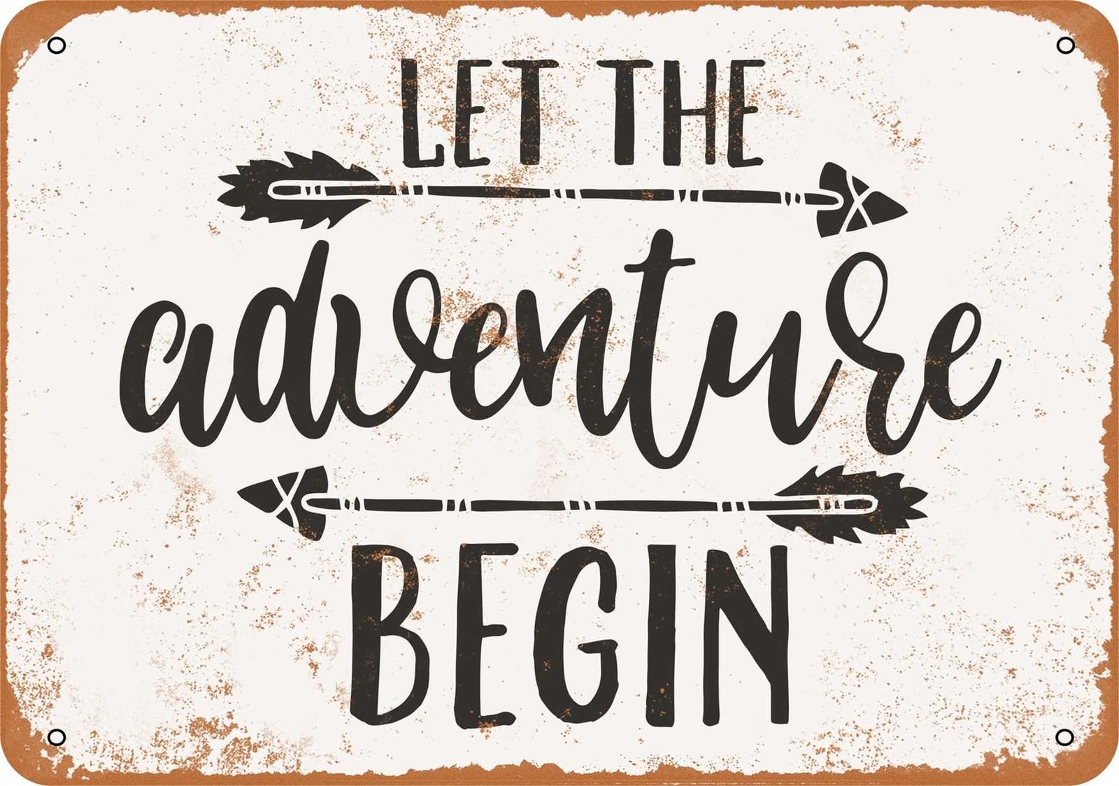 Miaomansenstore Metal Sign - Let The Adventure Begin 2 - Vintage Look Home Decor