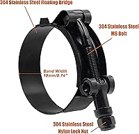 Vista 2 de ISPINNER Paquete de 2 abrazaderas de manguera de acero inoxidable de 2 pulgadas, rango de abrazadera de 2.205-2.520 in para identificación