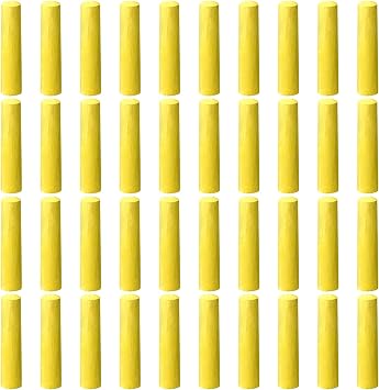 40 Pcs Sidewalk Chalks for Kids Non Toxic Jumbo Chalk for Party Gift Outdoor Art Classroom Play Painting Yellow