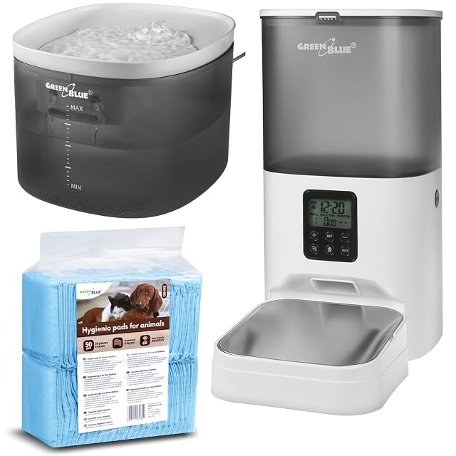 Green Blue Dispensador de agua automático para mascotas, fuente para perros y gatos, 3 l de capacidad