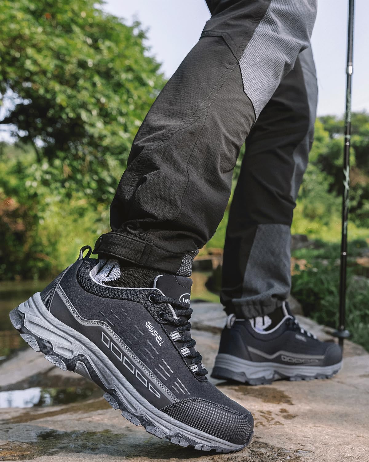 LANGDU Buty trekkingowe męskie damskie wodoszczelne lekkie antypoślizgowe półbuty oddychające do chodzenia