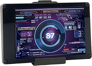 Monitor de Temperatura de Computador de 3,5 Polegadas, CPU GPU RAM IPS USB Mini Monitor de Temperatura de Tela para PC, Exibição de Dados AIDA64, Tema DIY e Multi Sistema