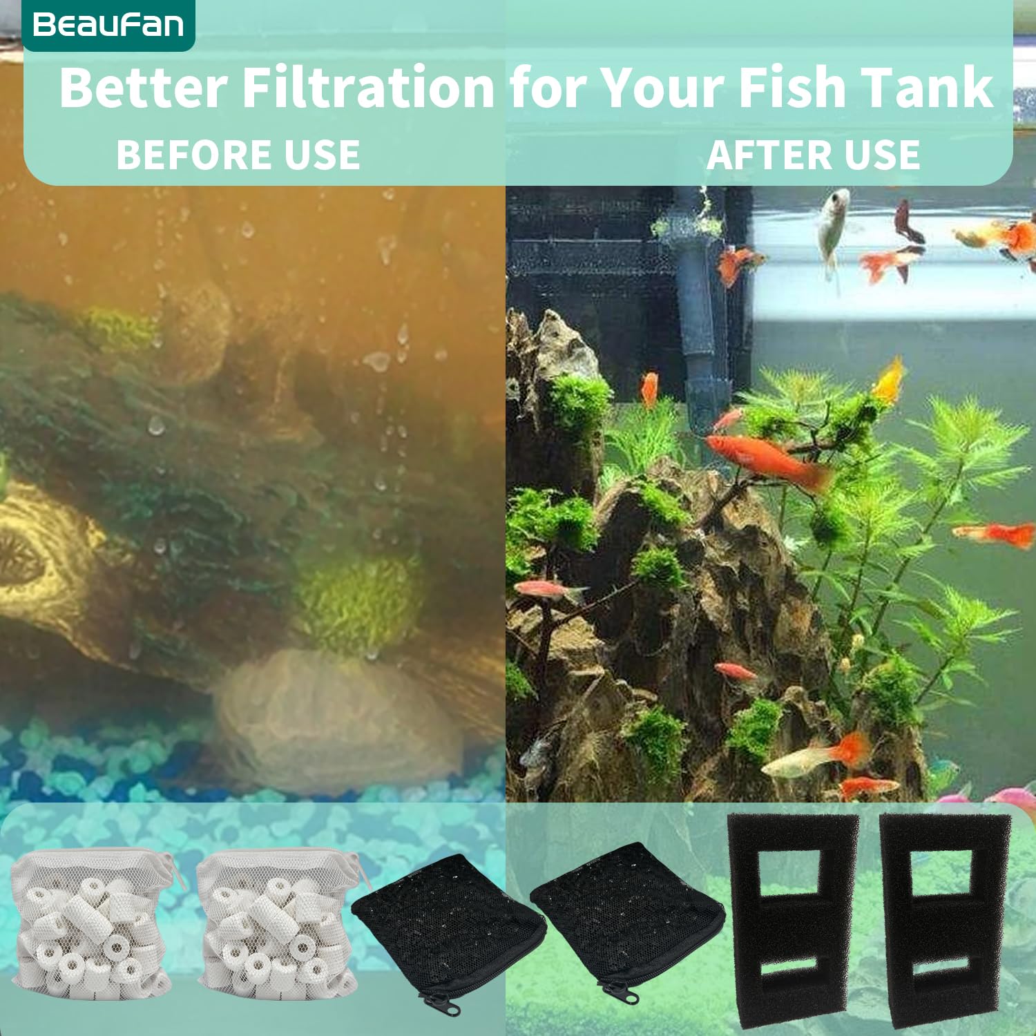 Aquariumfilter-Ersatz-Set Für Fluval SPEC/EVO/Flex – Dreistufig, Mit Schaumstoff & Kohle