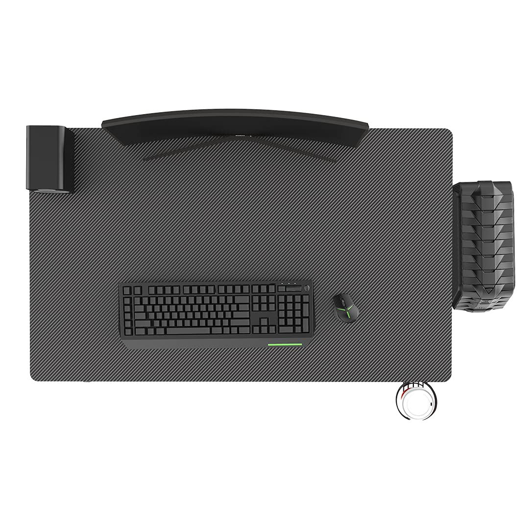 ZStyle Tavolo scrivania da Gaming Desk Postazione Computer Carbonio porta Cuffie Portabicchiere Laptop da Gioco Gestione Cavi Ergonomica Gamer Camera Ragazzi Small