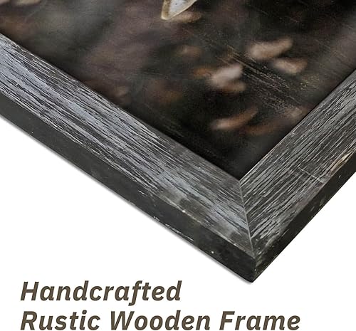 Miniatura 2 de Decoración artística enmarcada de lobo pintura moderna de madera de animales salvajes, lobo rústico, paisaje natural, obra de arte de vida