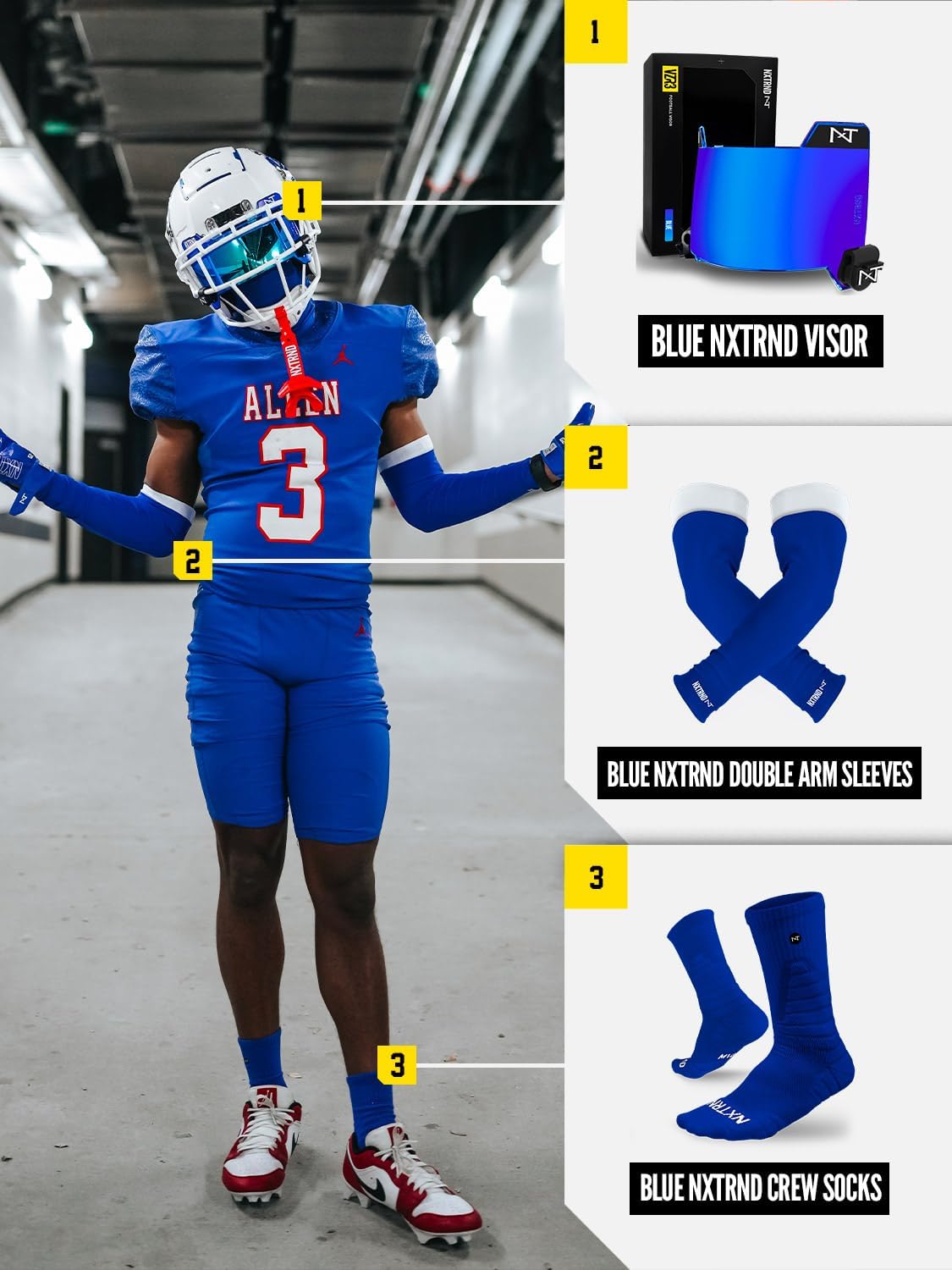 NXTRND 3 Pairs Compression Sports Crew Socks for Men, Cushion Athletic Socks, Basketball, Football and Running - Image 6