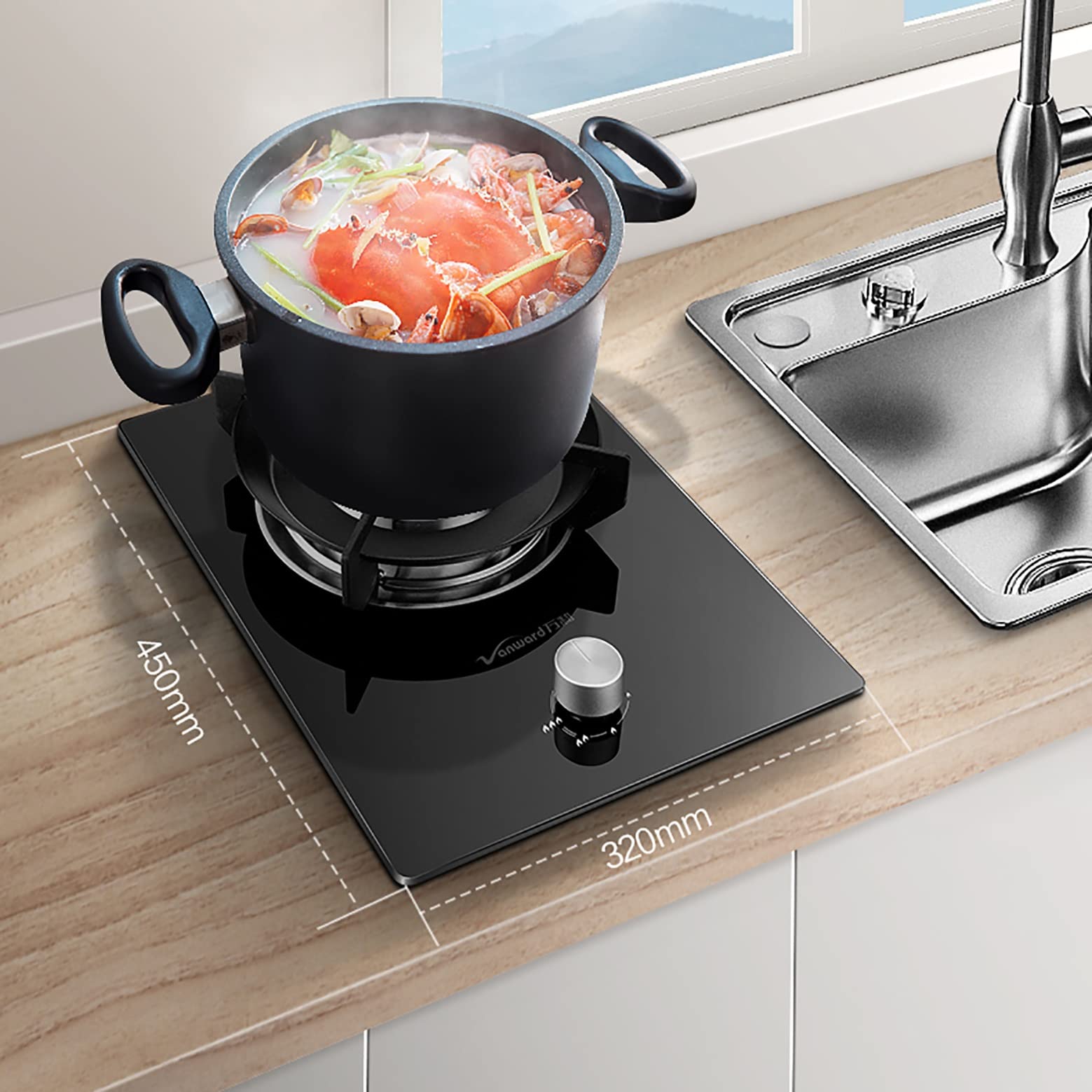 Amazon.com: Burner Gas Cooker gas hob 32CM Built-in Gas Hob