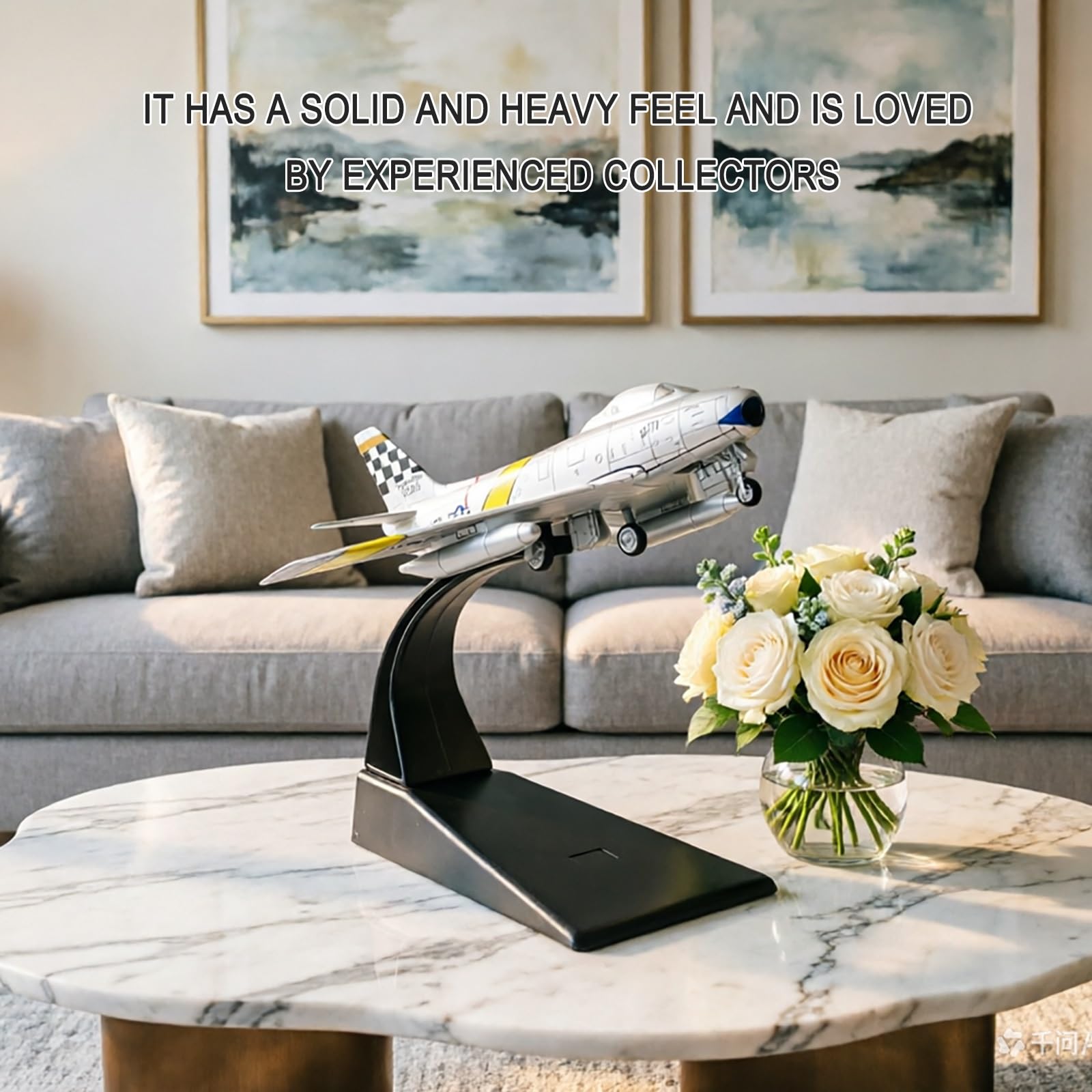 Replica Modello Jet Combattimento F-86 Sabre Scala 1:100 FU-910F86 Modello Display Metallo Pressofuso Pronto L'esposizione Desktop Scaffale Custodia Regalo Appassionati Aviazione For Adulti