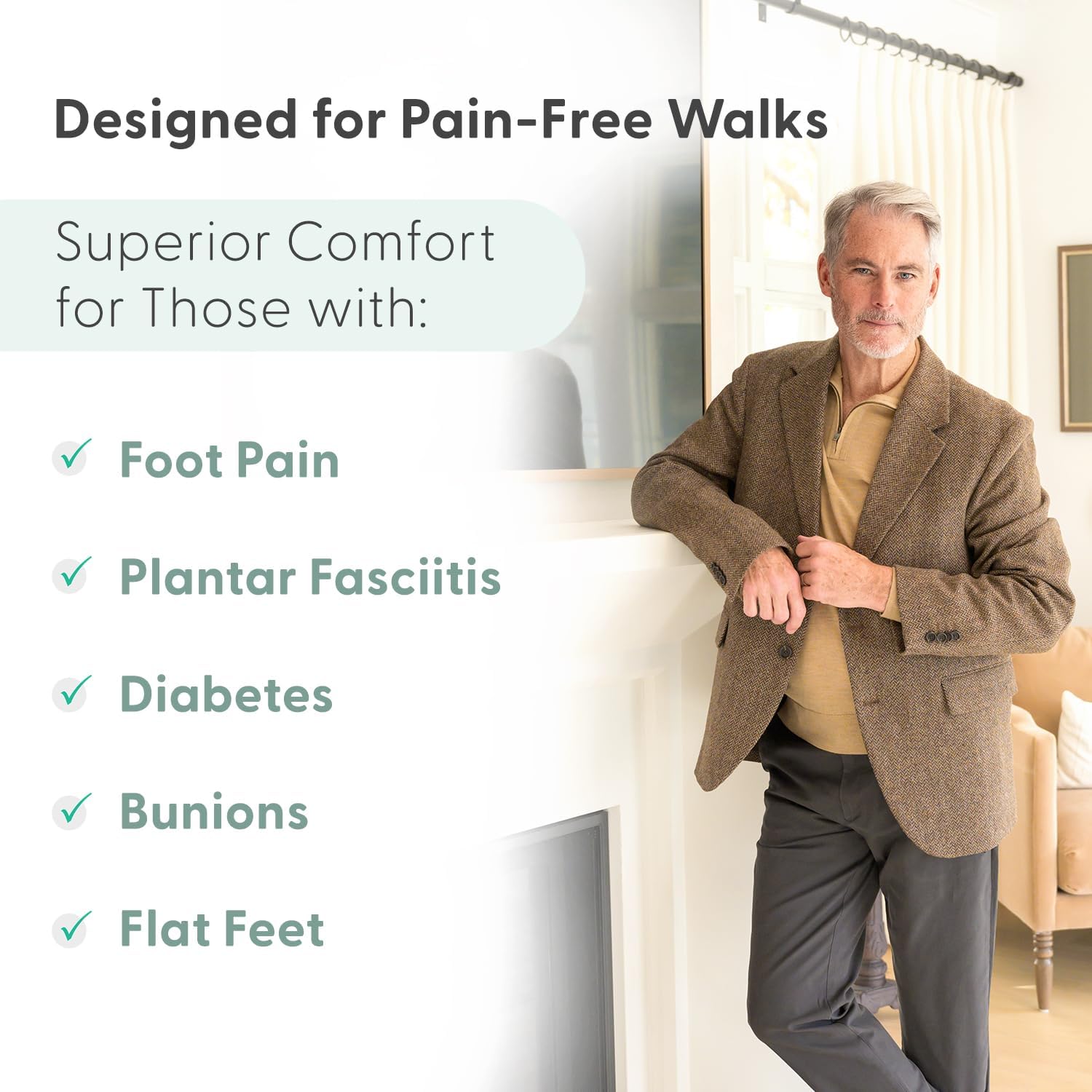 Orthofeet Men's Orthopedic Leather Moreno Dress Shoe - Image 2