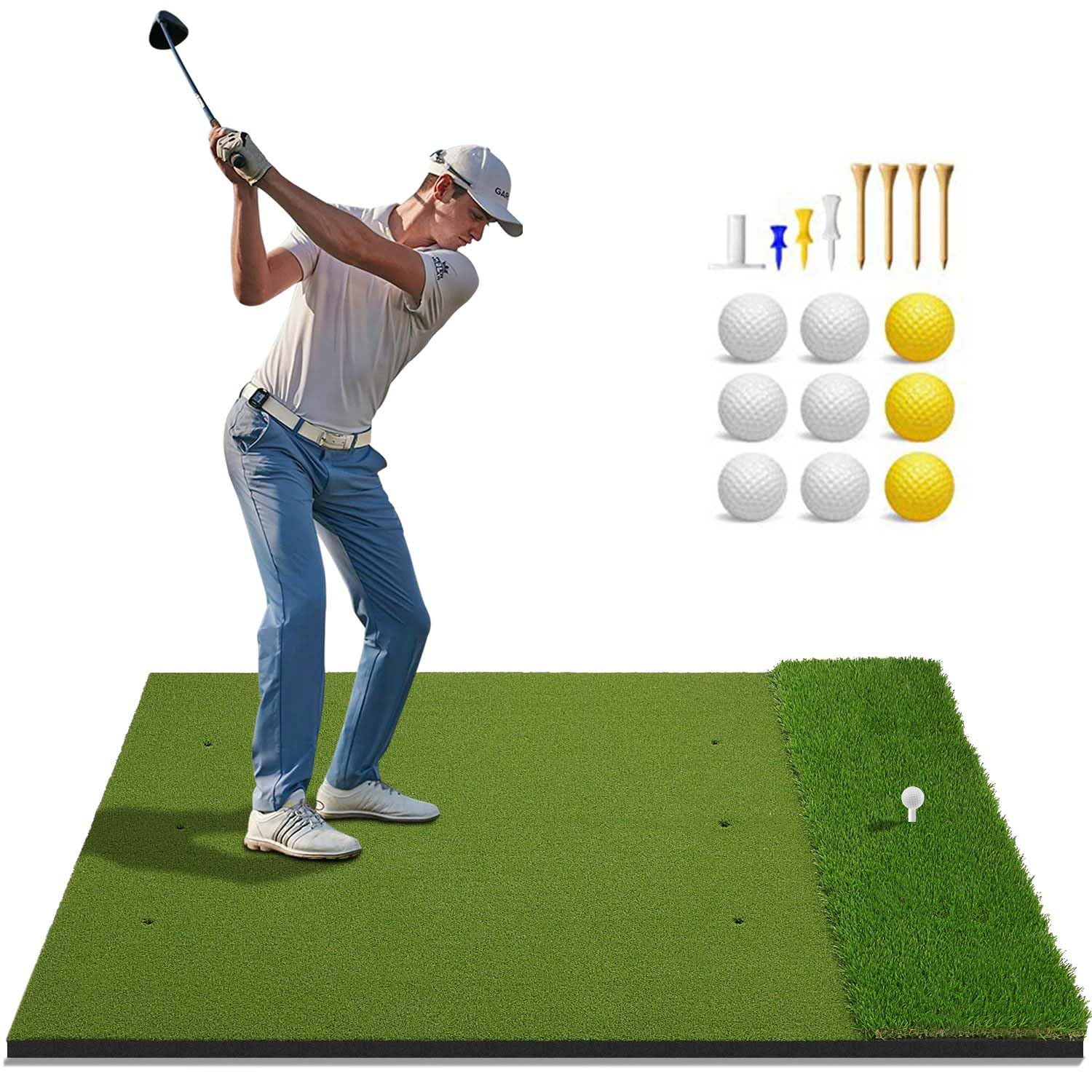 【新品】MOON  ゴルフ練習マット 150×120cm Amazon | 【MOON GOOSE】ゴルフ練習マット 150×120cm｜ラフ芝＋二色