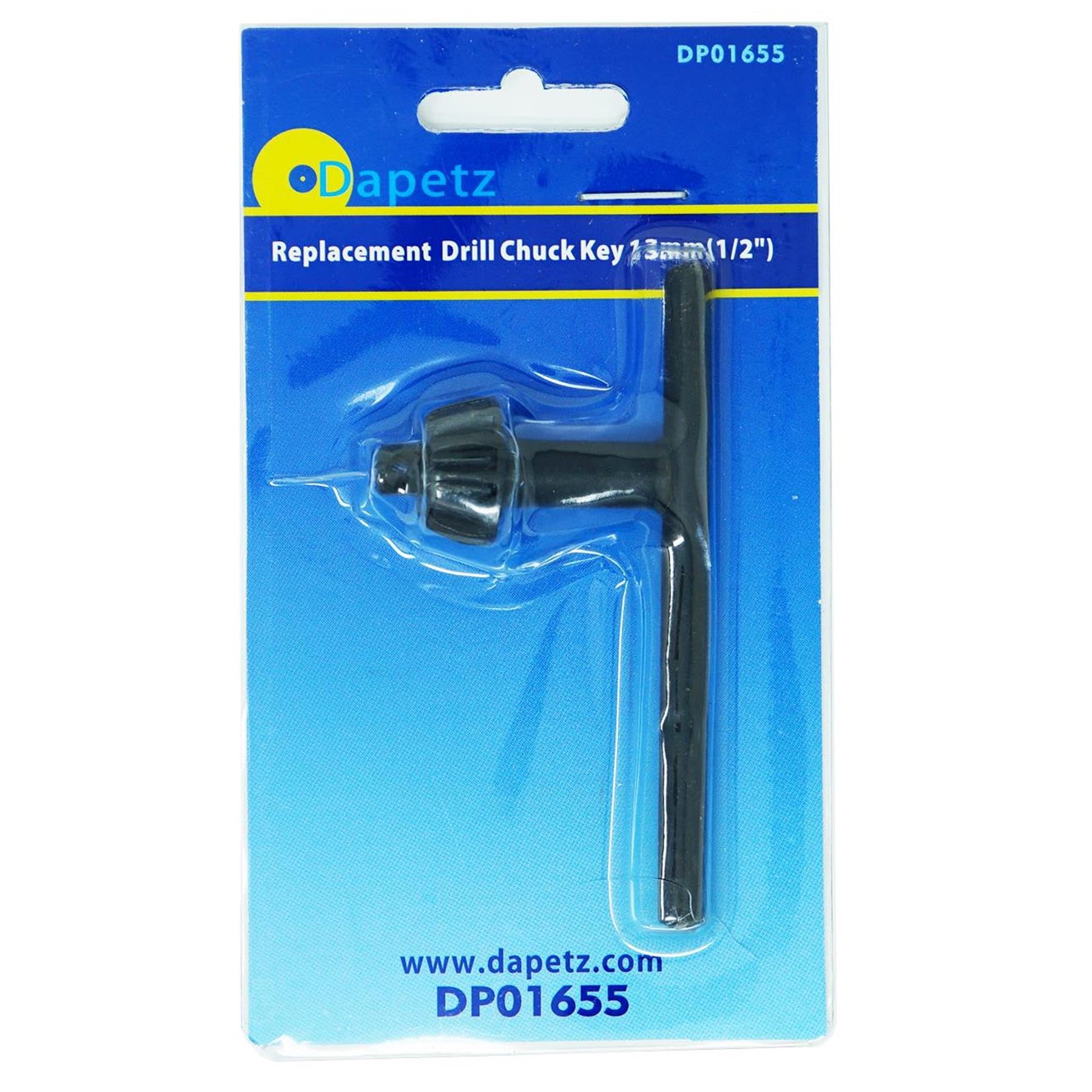 Dapetz ? Chuck Key Replacement Drill Chuck Key 13Mm (1/2") Chemically-Blackened And Hardened, Steel Replacement For Lost Or Damaged Chuck Keys 5056042015644