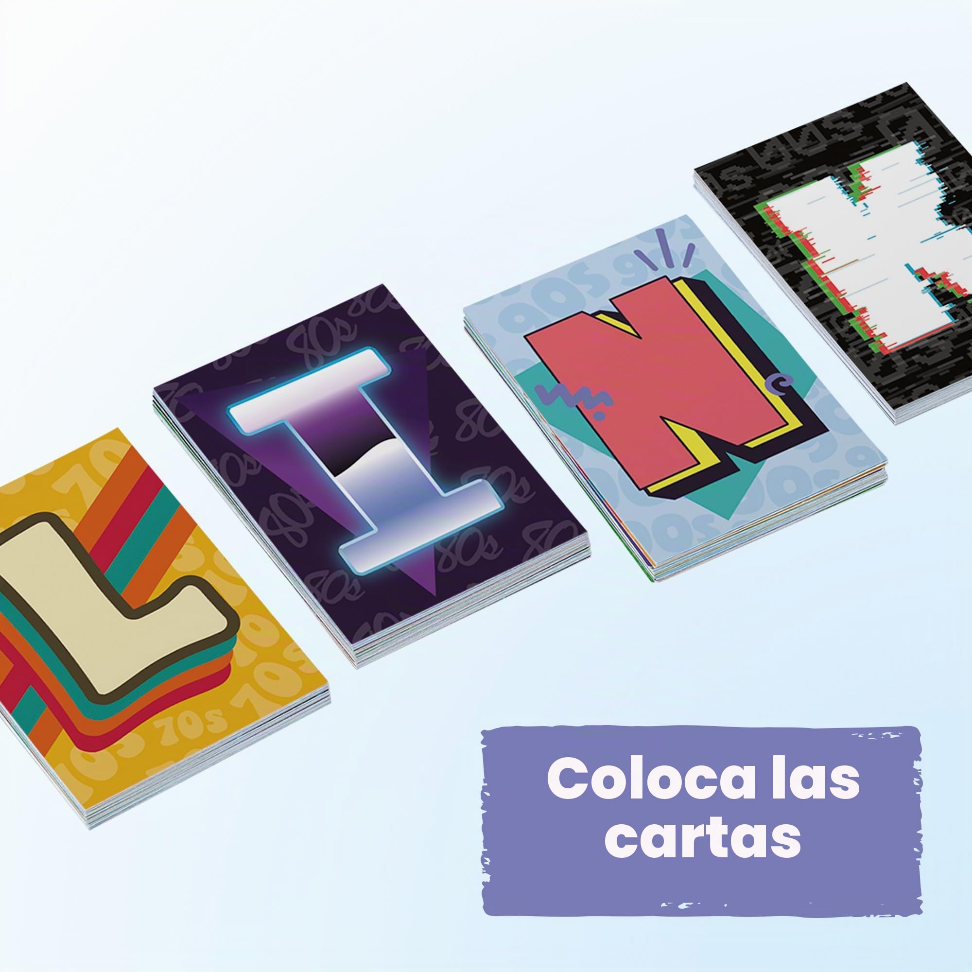 Ideal | LINKEE Generations Juego de Preguntas de Trivia de décadas: Cuatro pequeñas Preguntas con un Gran Enlace. 1970, 80, 90, 00 a 2020 Adolescentes, Adultos y familias, más de 3
