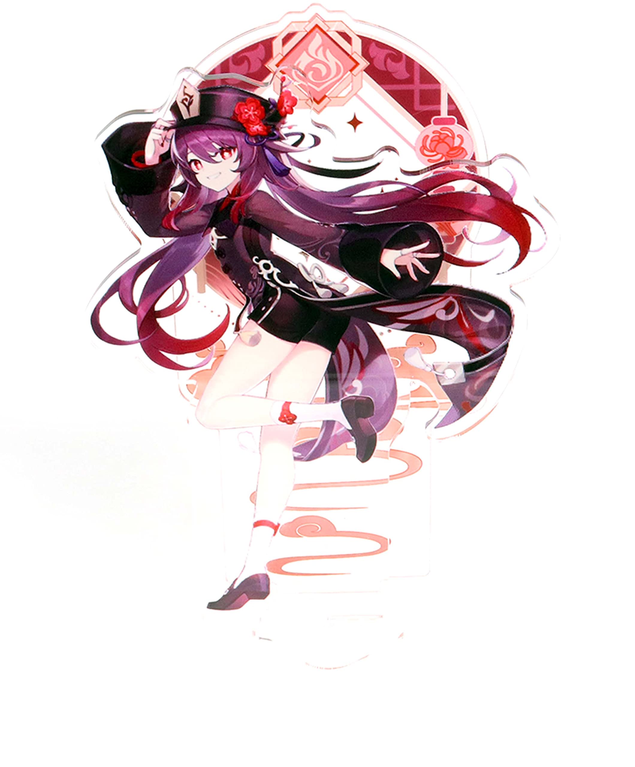 HMPAIMON Exquisite Genshin Impact Figier Stand. 3PCS Dual Insert with Background Genshin Standing Figure (Hutao)