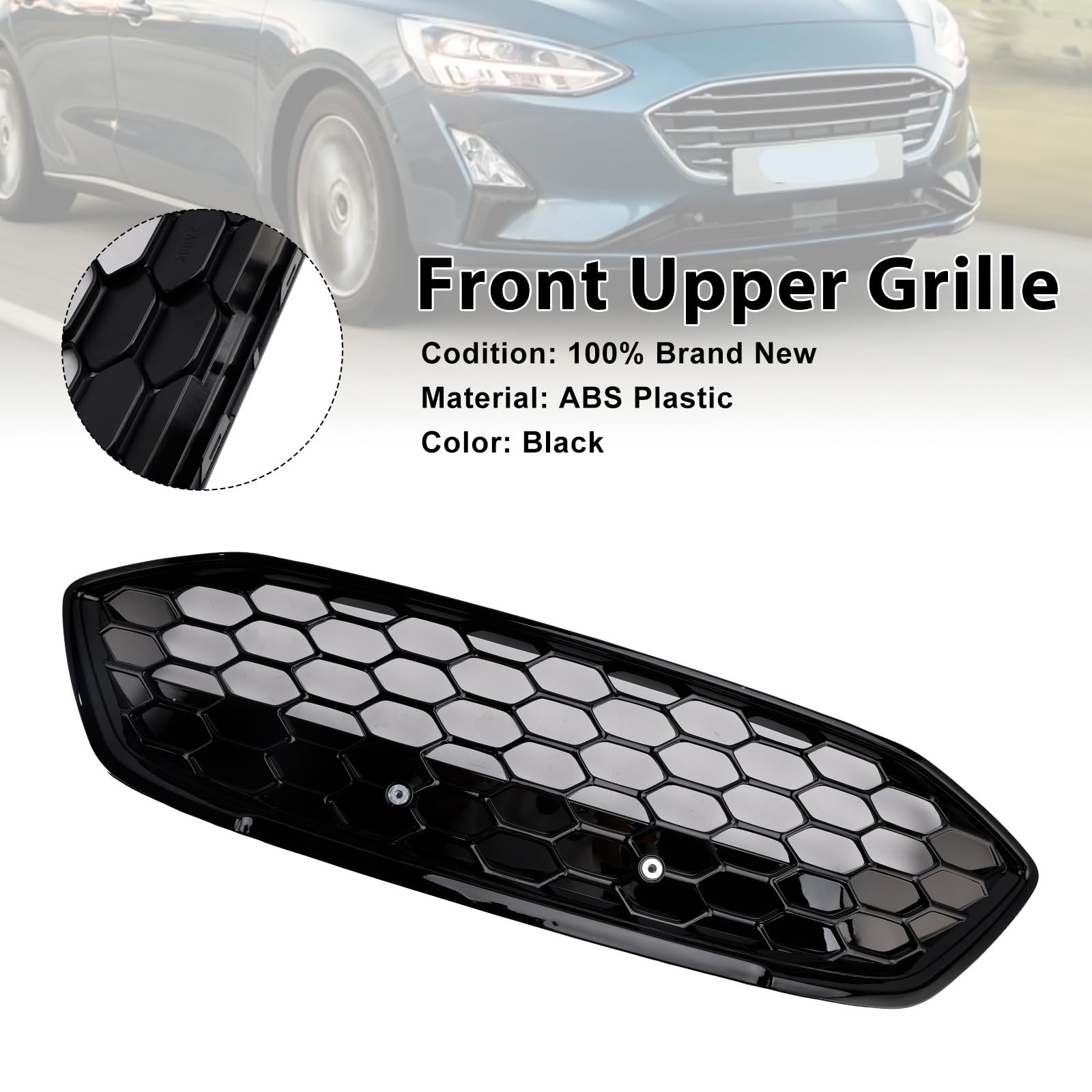 Griglia paraurti Anteriore ST Style Gloss Black Mesh Front Bumper Fit for Ford Focus MK4 2018-2021 (No Logo)
