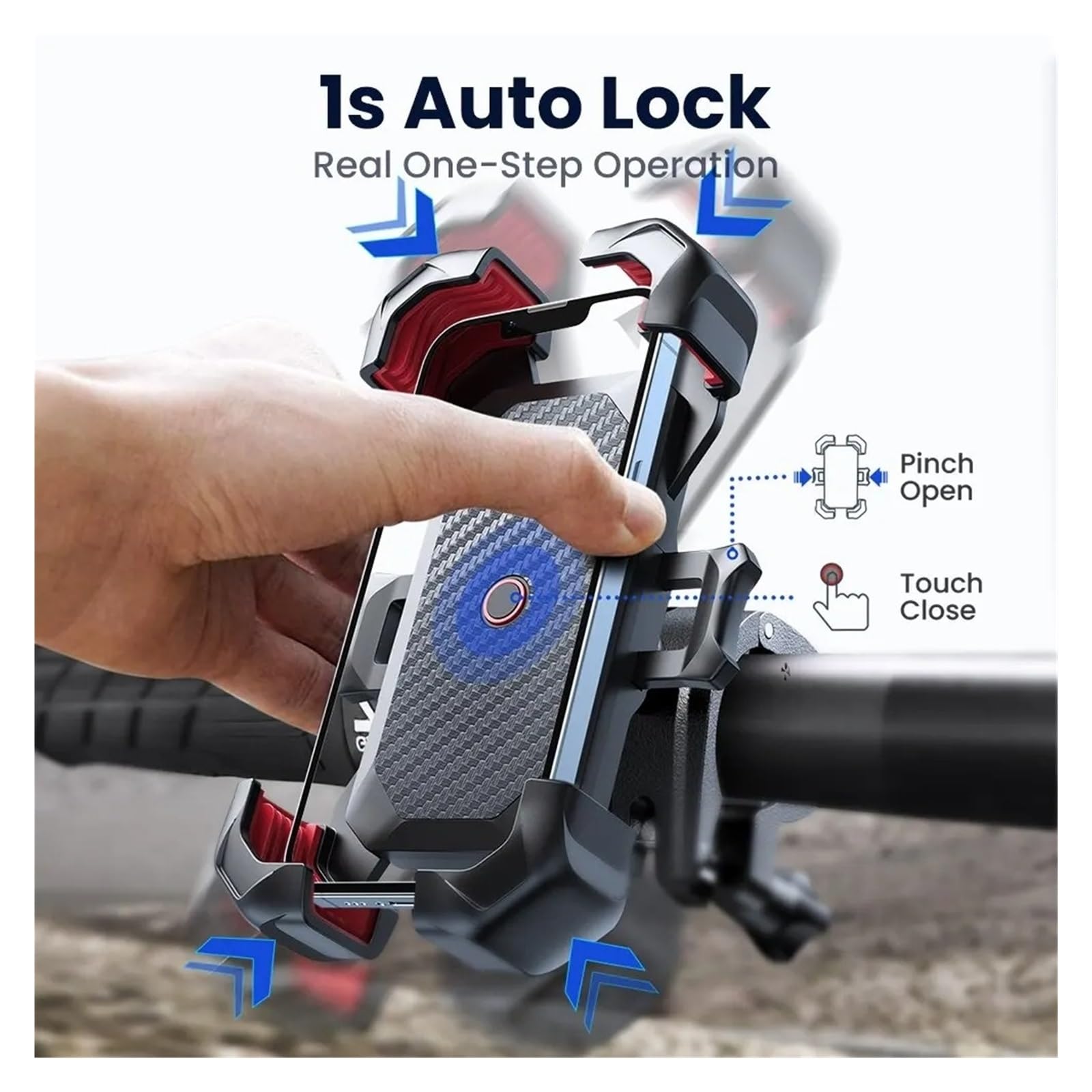Porta Teléfono Bicicleta Soporte para Teléfono Bicicleta con Vista 360° Universal para 4,7 A Pulgadas A Prueba Golpes para GPS Soporte Teléfono Moto