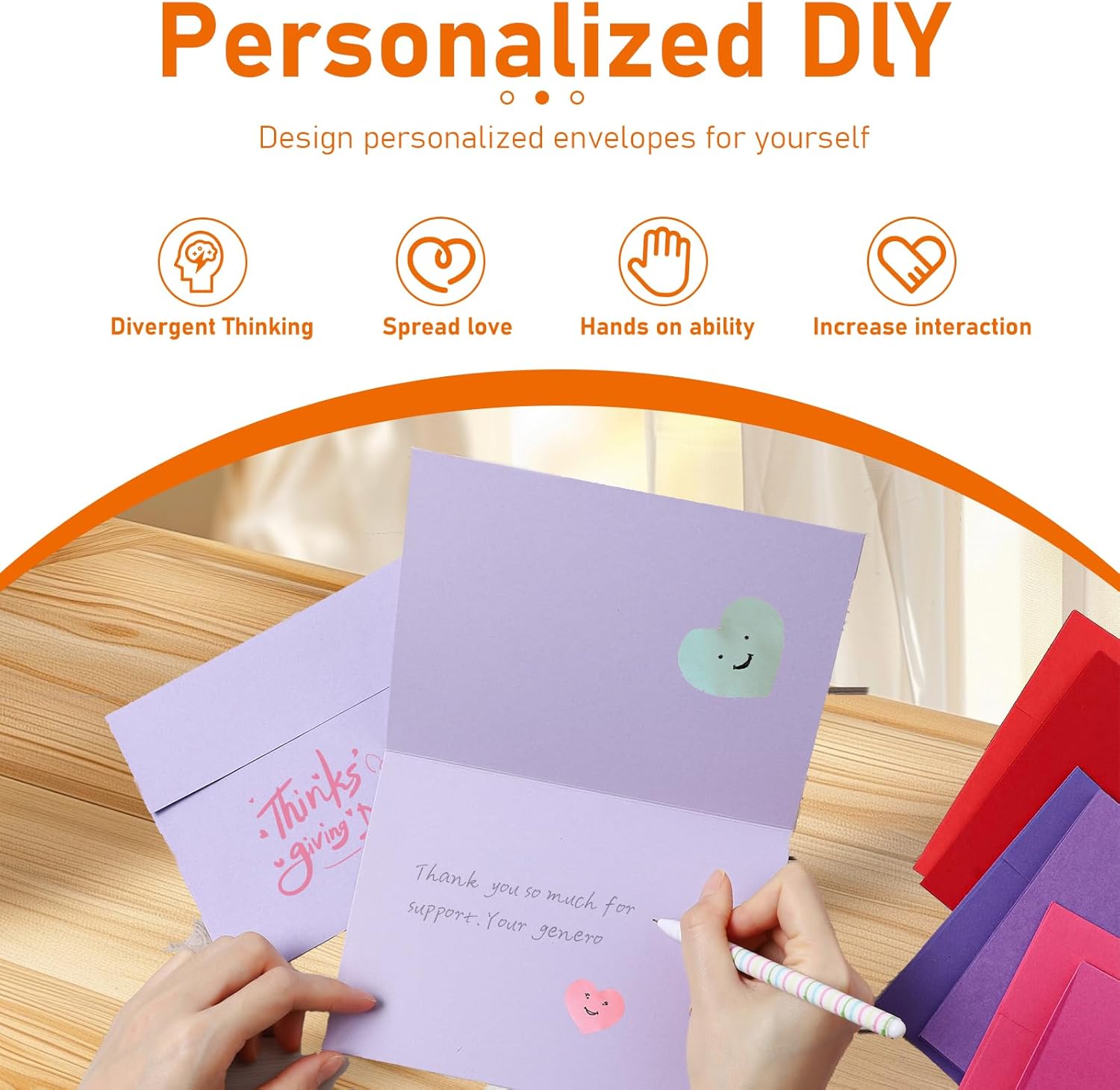 10 Assorted Colors Greeting Cards and Envelopes 5 x 7 Printable Blank 300GSM Folded Cardstock and A7 Envelopes Self Seal 20 packs for Invitations, Wedding, Thank You Cards, Birthday - Image 5