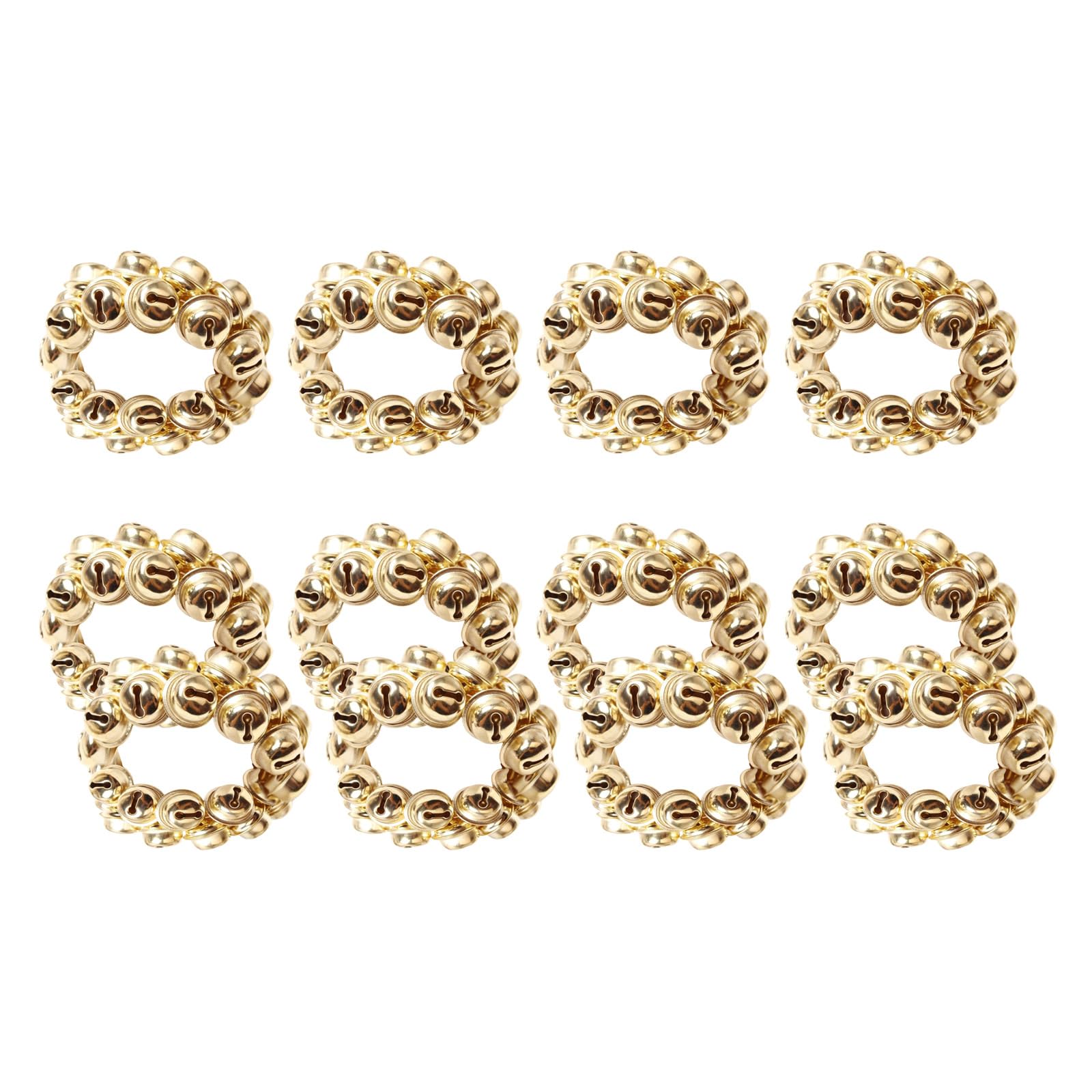 Of 12 Festival Bells Napkin Rings for Christmas Table Setting Napkin Holder Seasonal Dinner Party Supplies Holiday Dinnerware Accessories