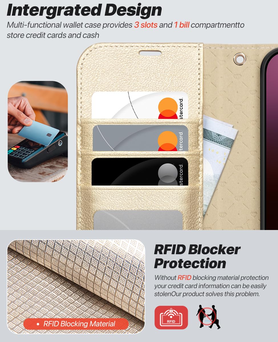 OCASE for iPhone 16 Pro Case, Detachable 2 in 1 PU Leather Wallet Case with RFID Blocking, Wireless Charging, Card Holders - Image 4
