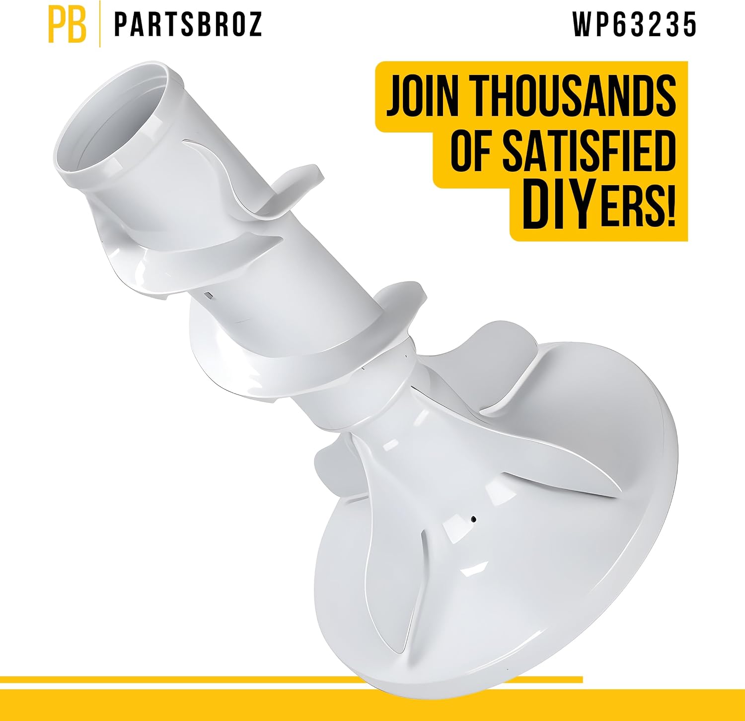 PartsBroz WP63235 Agitator - Compatible With Whirlpool Roper Inglis Estate Washer Cooktop - Replaces WP63235 AP6010159 63235 2401 3348323 3352101 62922 63036 PS11743336 Ultra Durable Replacement
