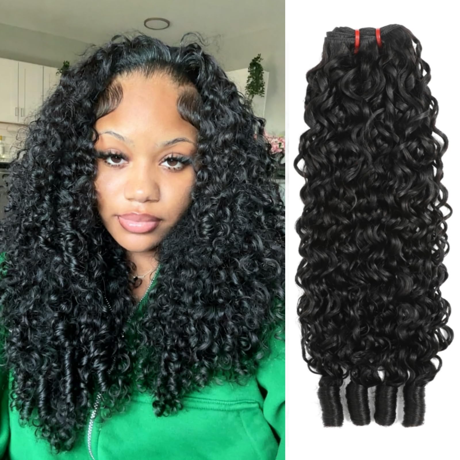 Natural Black Burmese Curly Human Hair Bundles