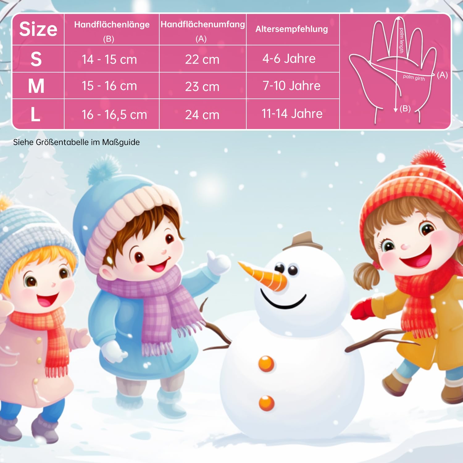ThxToms Guantes de esquí para niños de Invierno
