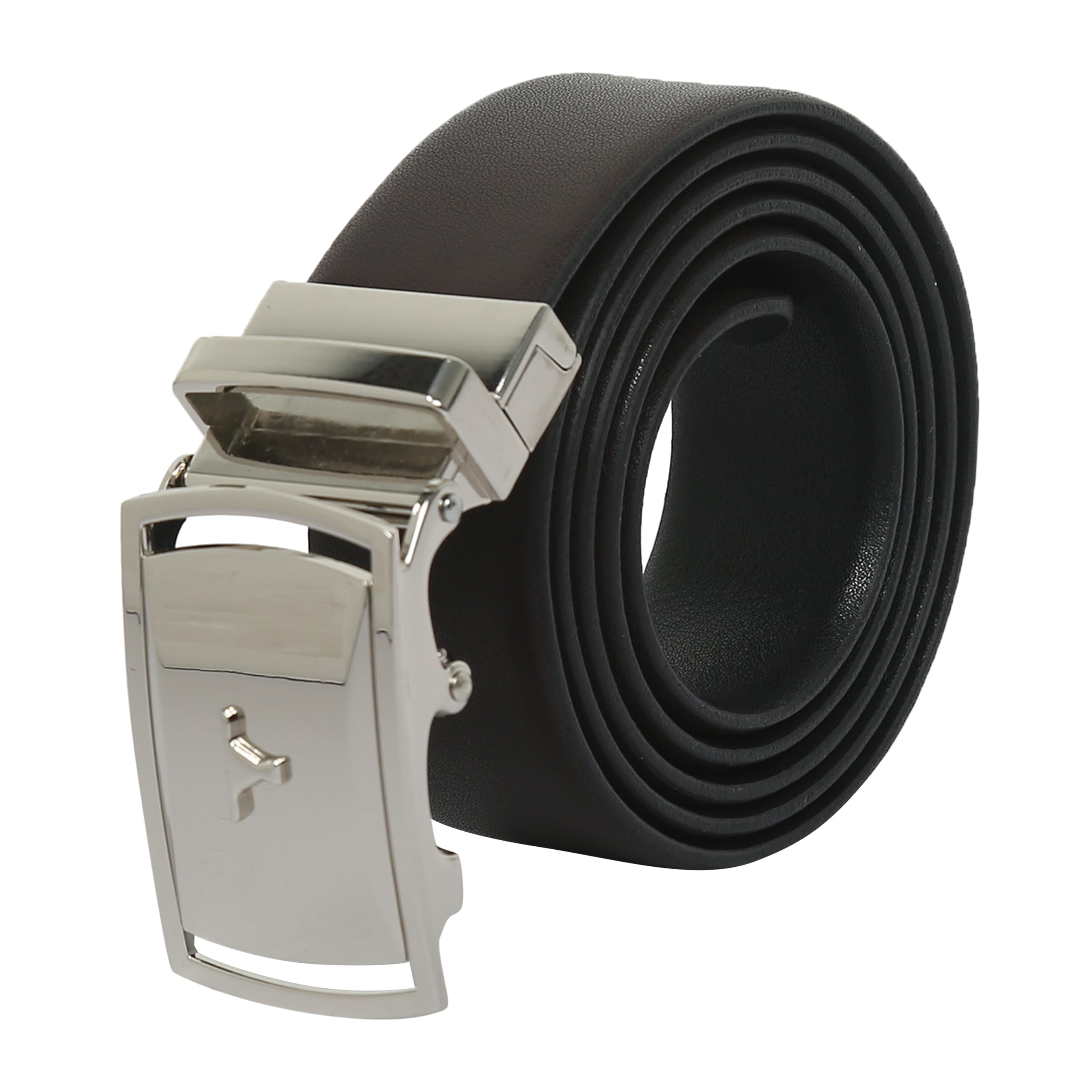 Men's Reversible Autolock Premium Leather Belt – Brown/Black, Shiny Nickel 3D Bullhead Buckle, 35mm Width, Sizes Large (42-46"), XL (48-52"), XXL (52-55") - BUL2409B-image-6