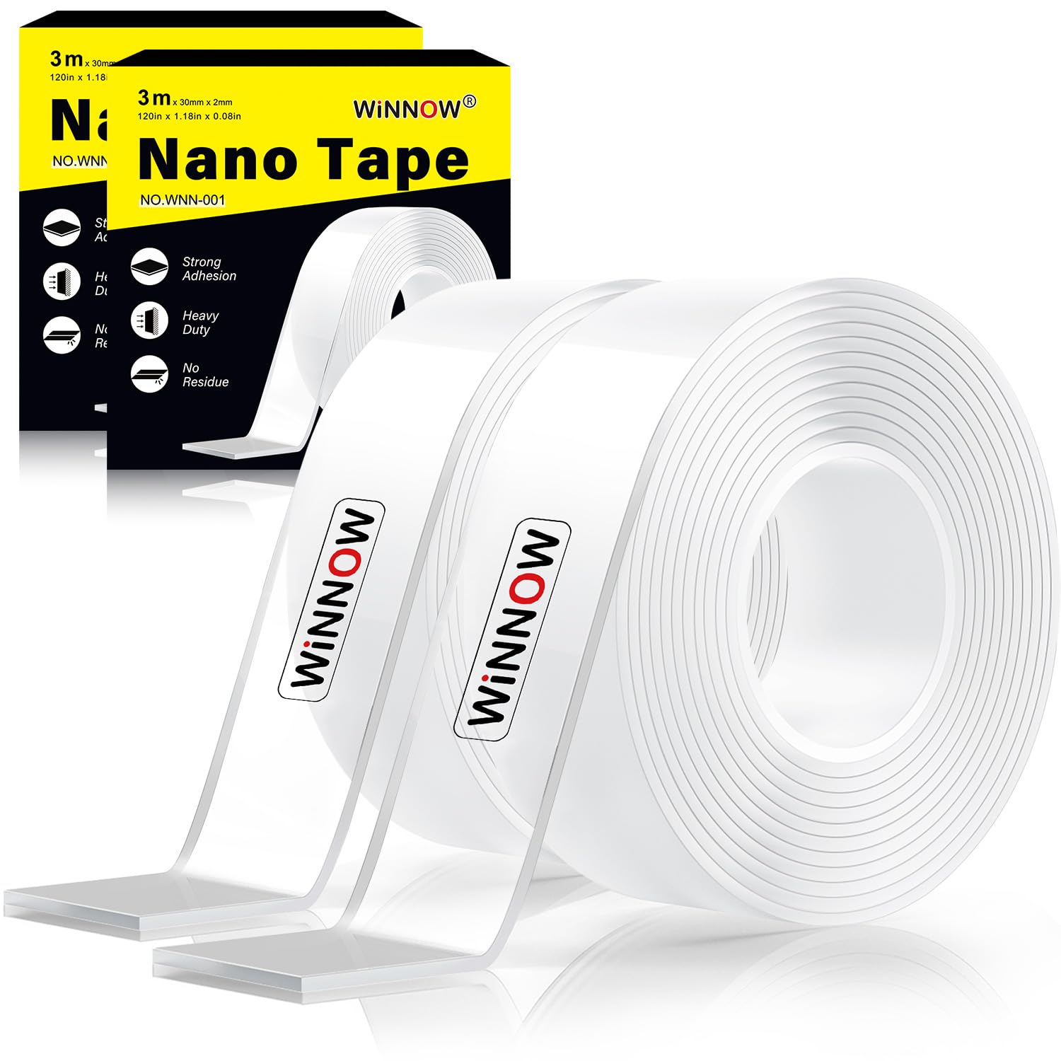 Photo 1 of ***FACTORY SEALED***Double Sided Heavy Duty Extra Strong Adhesive Tape -Indoor/Outdoor General Purpose Nano Tape for securing Picture Frames, Carpets. - Reusable and Without Leaving Adhesive Marks (2 Pack)***FACTORY SEALED***