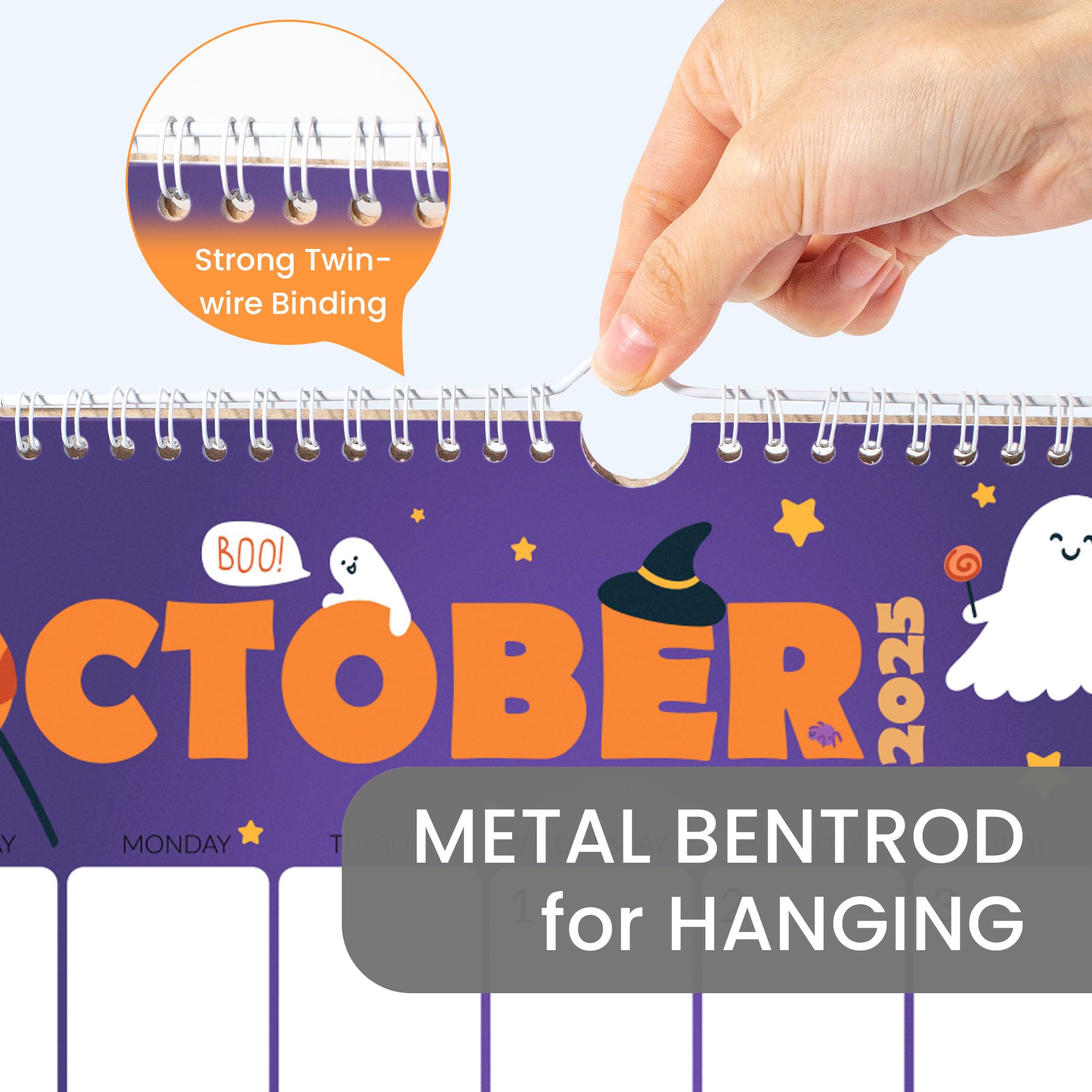 SUNEE 2026 Calendar- 18 Months Oct 2025 - Mar 2027 14 5x11 5 Big Grid Hanging Calendar 2026 — view 3