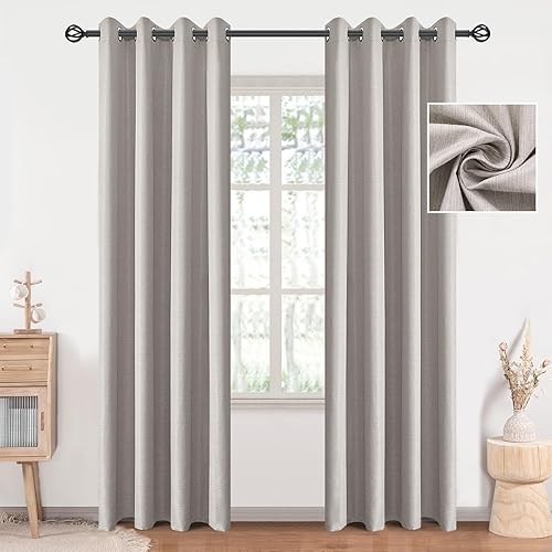 UHITECH Cortinas opacas para dormitorio de 84 pulgadas de largo, juego de 2 paneles de cortinas para sala de estar, cortinas opacas con ojales,