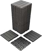 36 sq. ft Plastic Interlocking Deck Tiles, 36 Pack,12