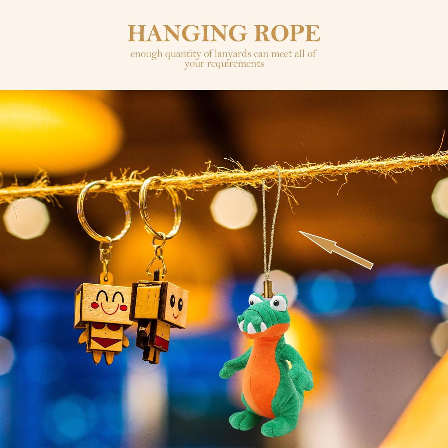 OSALADI 300pcs Golden Trinkets Hanging Rope Pendant Decoration Delicate Lanyard for USB Keychain and Items Fine Workmanship for Projects